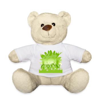 Je suis vert - Pré fleuri - Nounours - blanc - Devant