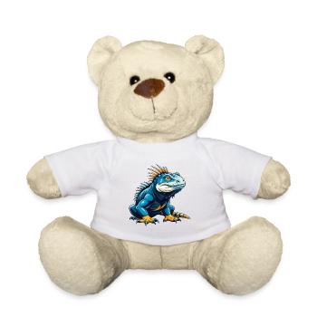 Iguana Cool Kawaii Cartoon Character Clipart - Teddy Bear - white - Front
