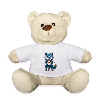 Wolf Cool Kawaii Cartoon Charakter Clipart - Teddy - Weiß - Vorne