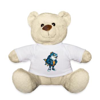 Fisch Cool Kawaii Cartoon Charakter Clipart - Teddy - Weiß - Vorne
