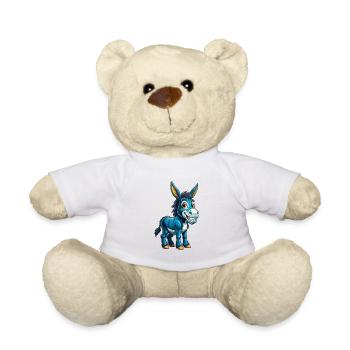 âne cool kawaii dessin animé personnage clipart - Nounours - blanc - Devant
