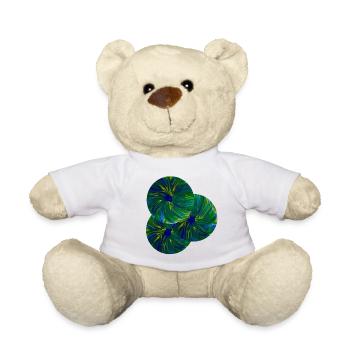 Blue-green design on T-shirts and dresses! - Teddy Bear - white - Front