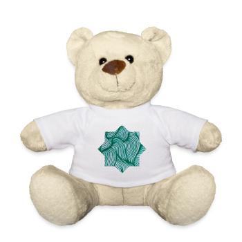 Étoiles - peintes à la main par Martina Eßer - Nounours - blanc - Devant
