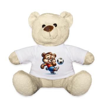 Mignon joueur de football ours - Nounours - blanc - Devant