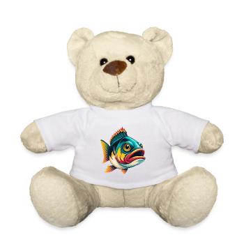 Fisch Niedlich Kawaii Cartoon Clipart Tier Gesicht - Teddy - Weiß - Vorne