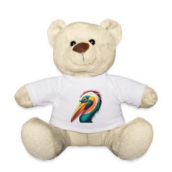 Pelikan Niedliches Kawaii Cartoon Clipart Tier Gesicht - Teddy - Weiß - Vorne