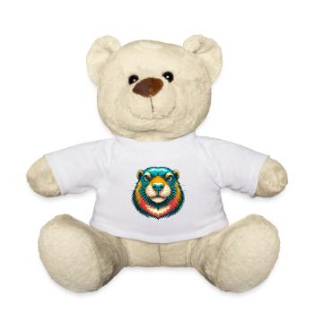 Murmeltier Niedliches Kawaii Cartoon Clipart Tier Gesicht - Teddy - Weiß - Vorne