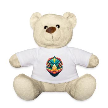 Chamäleon Niedliches Kawaii Cartoon Clipart Tier Gesicht - Teddy - Weiß - Vorne