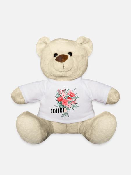 Dites simplement merci - une chère salutation aux fleurs - Nounours - blanc