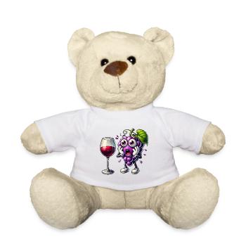 Funny wine grape design - Teddy Bear - white - Front