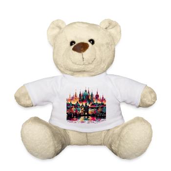 Prague Capital Czech Republic Gift - Teddy Bear - white - Front