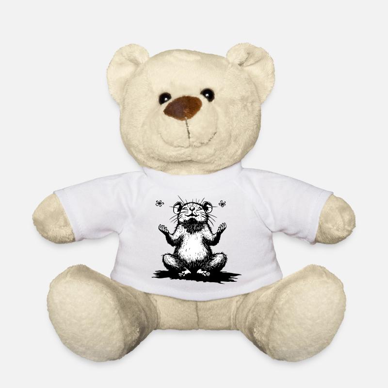 Zen hamster sitting black and white - Teddy Bear - white