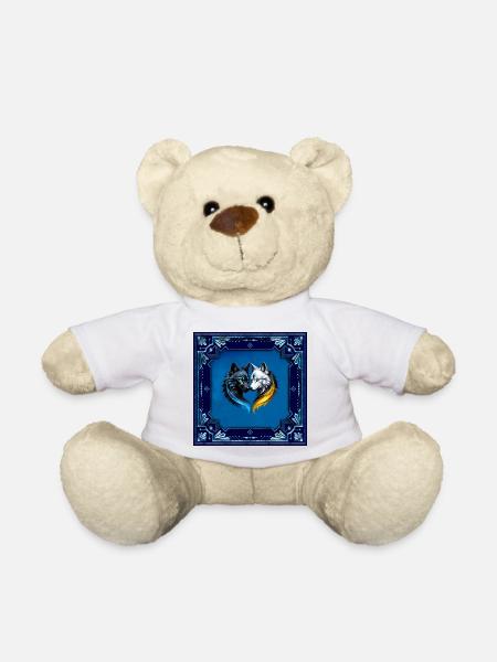 Majestätische Wolfsköpfe. - Teddy - Weiß