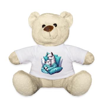 Kuscheln Lama Lamas Geschenk - Teddy - Weiß - Vorne