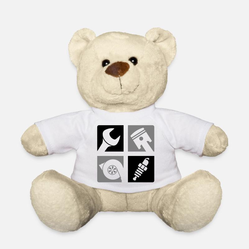 Schraubenschlüssel Kolben Turbo Zündkerze Emblem - Teddy - Weiß
