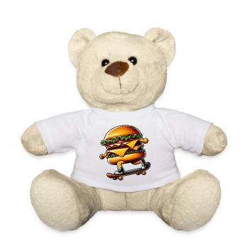 Cheeseburger Burger Skateboard Skater - Teddy - Weiß - Vorne