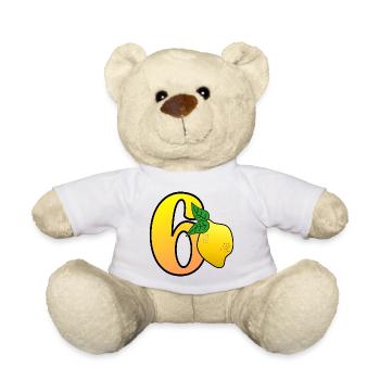ZAHL 60. GEBURTSTAG - ZITRONE - Teddy - Weiß - Vorne