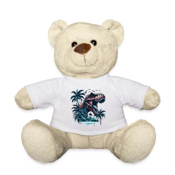 T-Rex Roars Dinosaur Dino Gift - Teddy Bear - white - Front