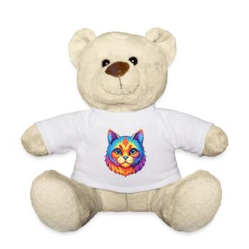 Munchkin Katze Rasse Karikatur Kawaii Tier Haustier - Teddy - Weiß - Vorne