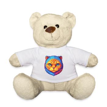 Chat Scottish Fold de race dessin animé kawaii animal de compagnie - Nounours - blanc - Devant