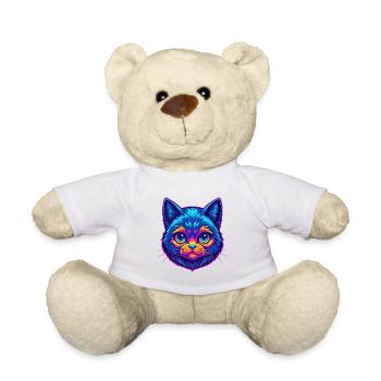 Munchkin Katze Rasse Karikatur Kawaii Tier Haustier - Teddy - Weiß - Vorne