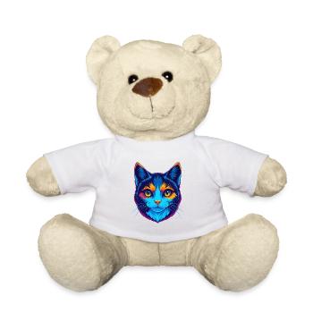 Verdünnte Kattunkatze Rasse Cartoon Kawaii Tier Haustier - Teddy - Weiß - Vorne