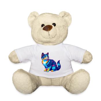 Verdünnte Kattunkatze Rasse Cartoon Kawaii Tier Haustier - Teddy - Weiß - Vorne
