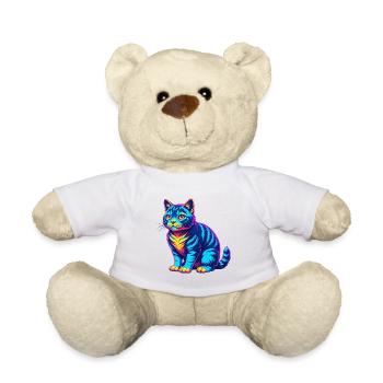European Shorthair Cat Breed Cartoon Kawaii Animal - Teddy Bear - white - Front