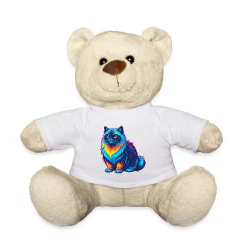 Himalaya Katze Rasse Karikatur Kawaii Tier Haustier - Teddy - Weiß - Vorne