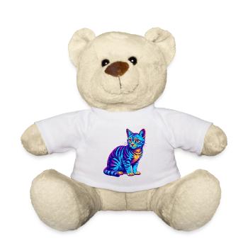 Ocicat Domestic Cat Breed Cartoon Kawaii Animal Pe - Teddy Bear - white - Front