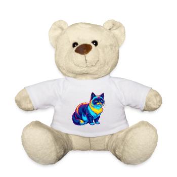 Schneeschuh Katze Rasse Cartoon Kawaii Tier Haustier - Teddy - Weiß - Vorne
