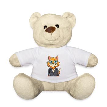 Maine Coon Funny Cartoon Kawaii Veste Lunettes de soleil - Nounours - blanc - Devant