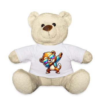 Cool Bear Dabbing Sunglasses Rainbow - Teddy Bear - white - Front
