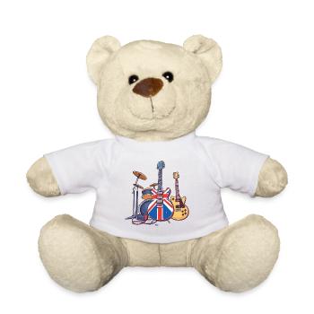 Rock Band Union Guitar Art - Teddy Bear - white - Front