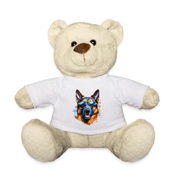 German Shepherd with sunglasses - Teddy Bear - white - Front