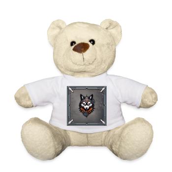 Majestätischer Wolfskopf, - Teddy - Weiß - Vorne