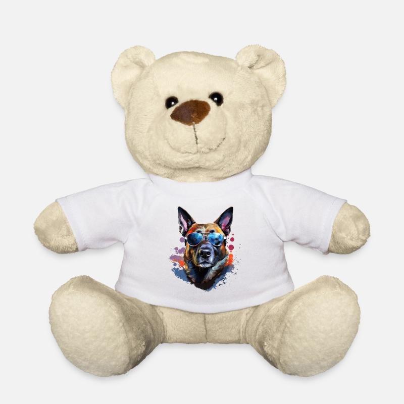 Malinois mit Sonnenbrille - Teddy - Weiß