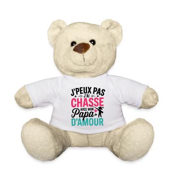 Ich kann nicht, ich habeJagen mit meinem Papad, Liebesherz - Teddy - Weiß - Vorne