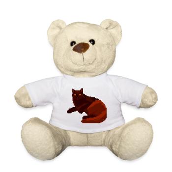 Art Pixel du Chat Nuit Rouge - Nounours - blanc - Devant