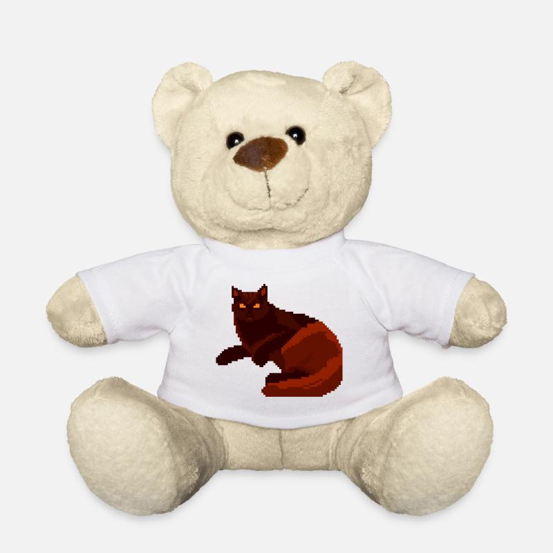 Roter Nachtkater Pixelkunst - Teddy - Weiß