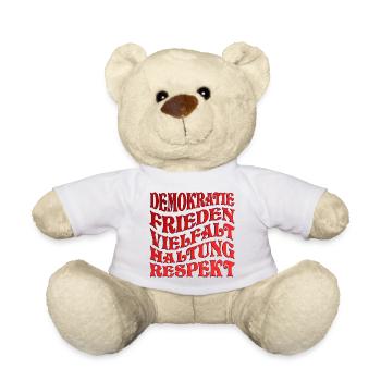DEMOKRATIE - HALTUNG RESPEKT - Teddy - Weiß - Vorne