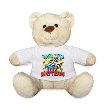 A raccoon casts his vote in the US election - Teddy Bear - white - Front