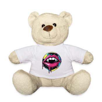 Vampir Lippen Halloween 90s Vaporwave - Teddy - Weiß - Vorne