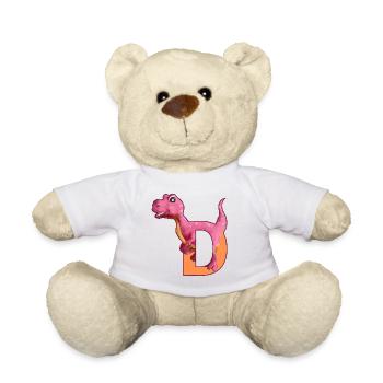 D - DINOSAURIER, Personalisierbar - Teddy - Weiß - Vorne