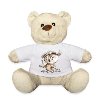 Kleine Nachteule Eule - Teddy - Weiß - Vorne