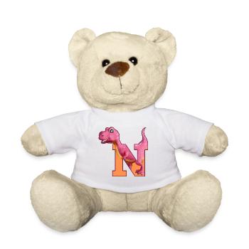 N - DINOSAURIER, Personalisierbar - Teddy - Weiß - Vorne