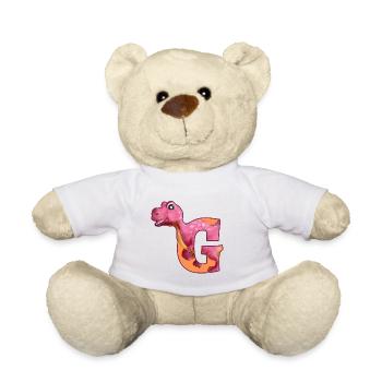 G - DINOSAURIER, Personalisierbar - Teddy - Weiß - Vorne