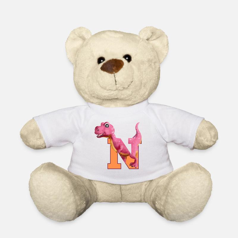 N - DINOSAUR, customizable - Teddy Bear - white