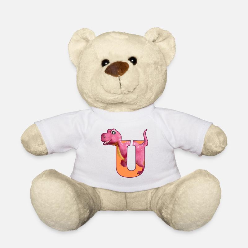 U - DINOSAURIER, Personalisierbar - Teddy - Weiß