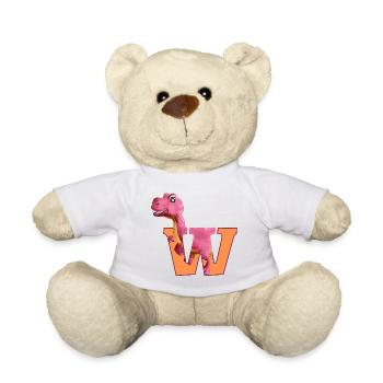 W - DINOSAURIER, Personalisierbar - Teddy - Weiß - Vorne